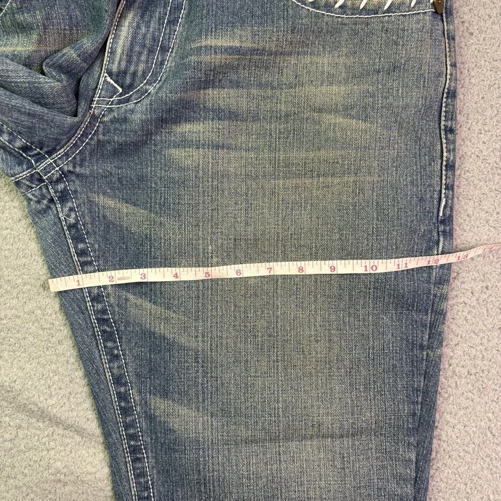 VTG Y2K True Religion Jeans Mens Blue 36x28 Flap Back Streetwear USA Stitch